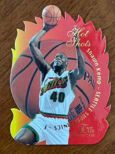 1996-97 Flair Showcase - Hot Shots Shawn Kemp #8 Seattle SuperSonics Reign Man