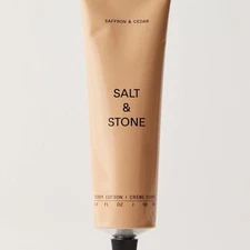 Salt & Stone Body Lotion Saffron & Cedar scent / comes with 2 travel sizes
