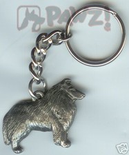COLLIE Dog Fine Pewter Keychain Key Chain Ring NEW
