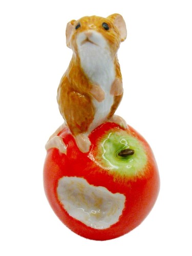 Richard Cooper The Cottage Studio Bone China Baby Mouse on Apple 118BC - Picture 5 of 7