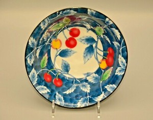 Original Signed Vintage Asian Chinese Transferware Porcelain Pottery Fruit Bowl