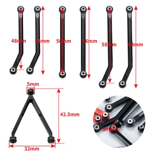 Kit de varilla de enlace de metal CNC para automóvil de radiocontrol axial SCX24 AXI00006 Bronco 1/24 - Imagen 5 de 15