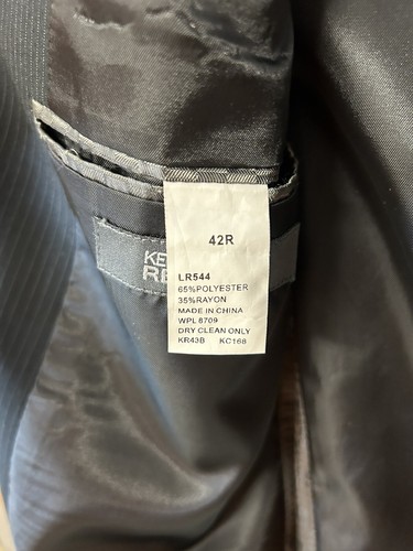 Kenneth Cole Reaction Mens Black Pinstripe Blazer Sport Coat Suit Jacket 42R - Picture 9 of 17
