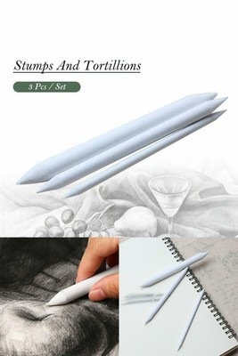7pcs Sets Blending Stump Tortillion Assortment Double Ended Durable Paper Felt