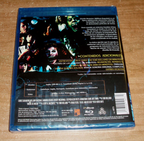 Noche de Miedo (Fright Night) Nuevo Sellado Blu-Ray Terror Accion A-B-C - Imagen 2 de 4