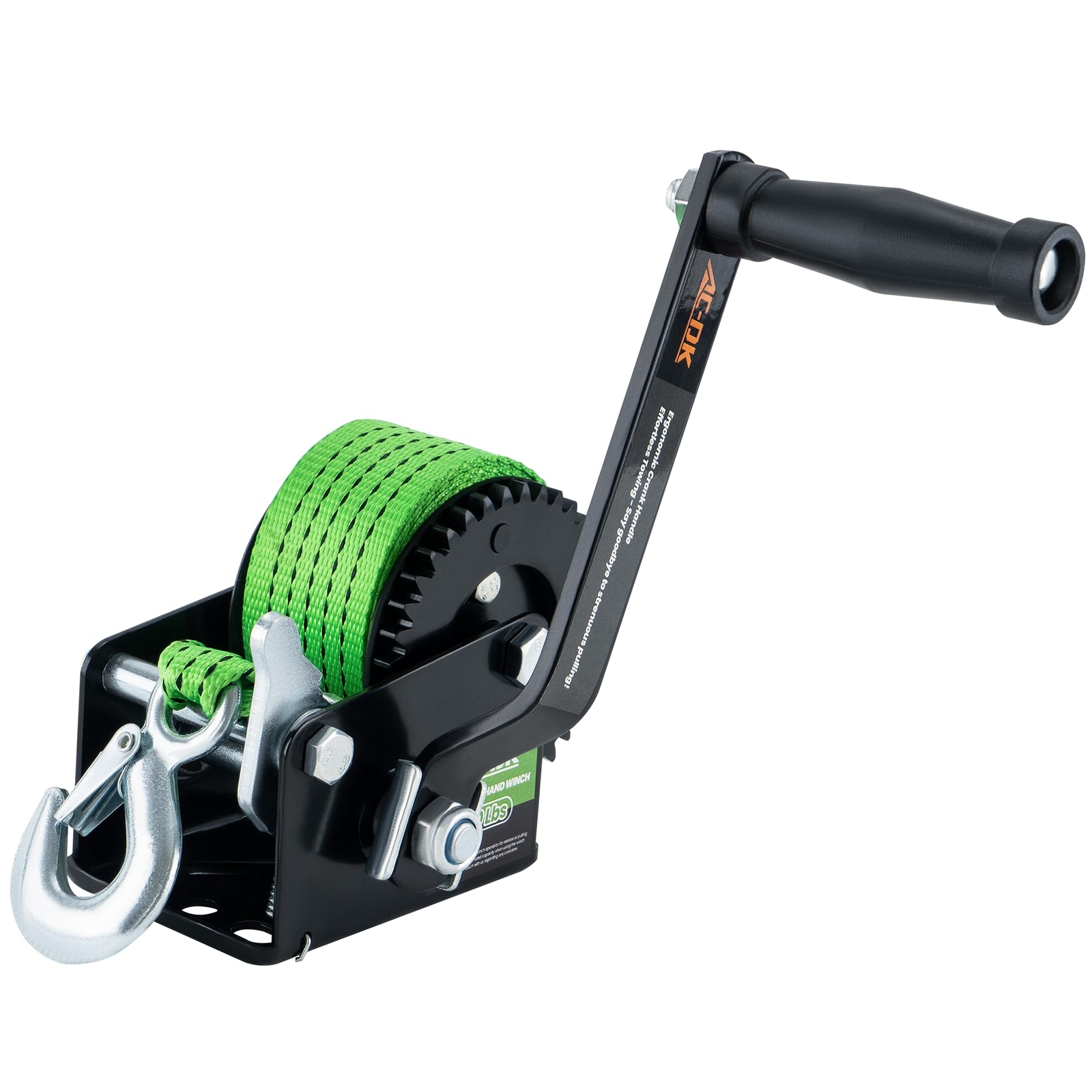 AC-DK 600lb Heavy Duty Boat Trailer Winch with 19FT Strap for Boat Truck Trailer