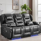 3 Seater Recliner Sofas Power Reclining Sofa with Console Home Theater Seating