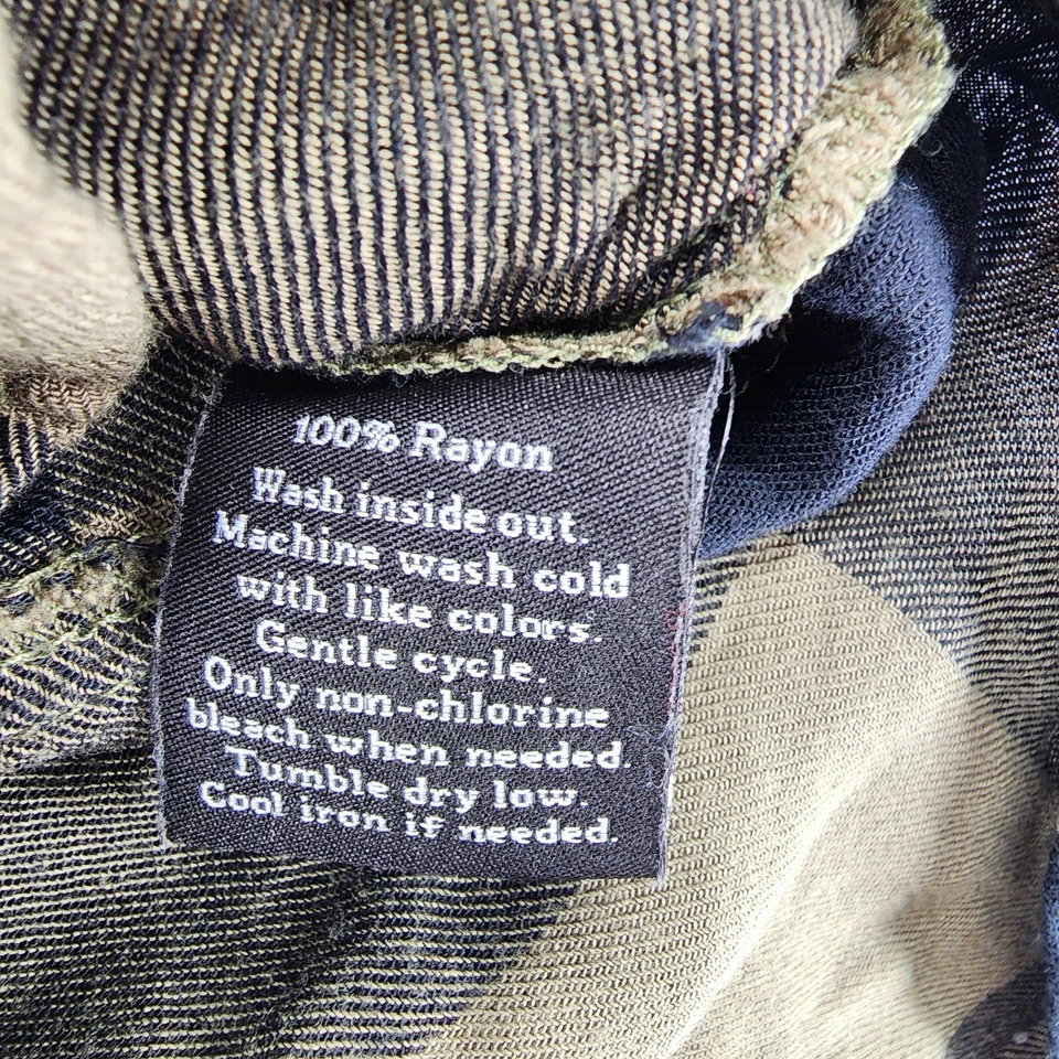 Camisa Rock Republic para mujer mediana sin mangas abotonada verde a cuadros Foto 4 de 4