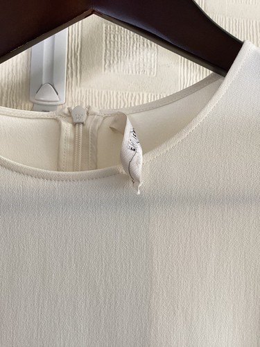 Celine Ivory Shift Dress Modele Depose side split frill Size FR 36 UK 8 - Picture 15 of 17