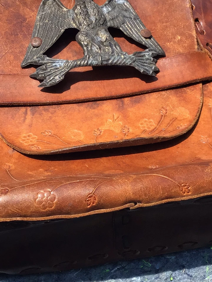 Bolsa de couro vintage feita à mão 24,5 polegadas *RARA* - Imagem 3 de 4