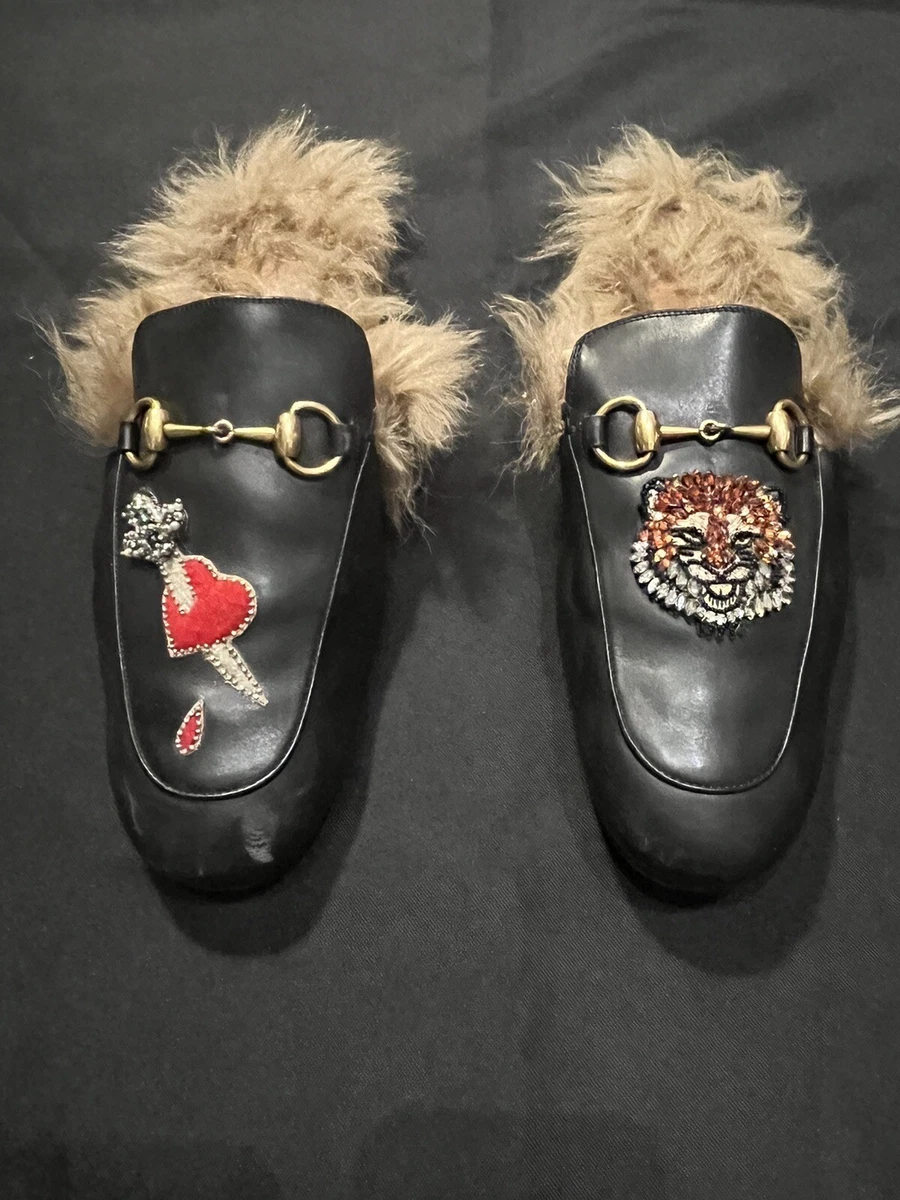 Fur slides gucci new arrivals