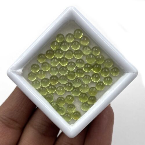Natural Peridot Round Cabochon Loose Gemstone Lot 100 Pcs 4 mm - Picture 6 of 6