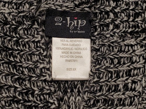 2-Hip by Wrapper Girls Hooded Sweater Vest Button Front Vest Size 6X Black EUC! - Picture 11 of 13