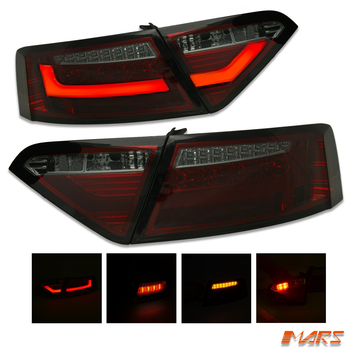 AUDI A5 S5 RS5 07-09 Smoked Red 3D Bar LED Tail Lights -For Non