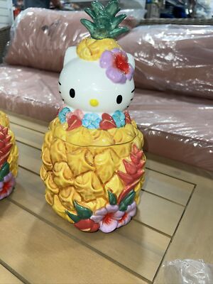 Hello Kitty Blue Sky Pineapple Ceramic Cookie Jar Canister