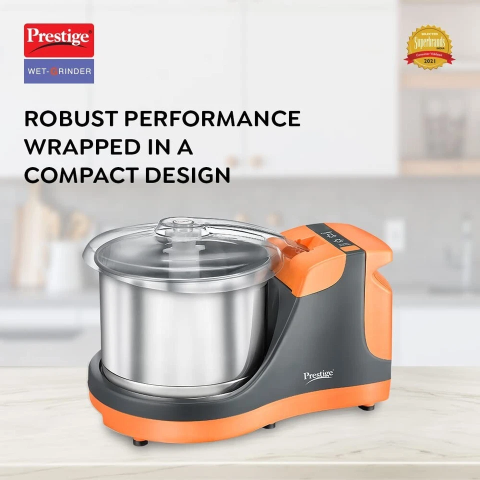 New Prestige PWG 10 Wet Grinder, 2 Ltr, 200-Watt, 220-Volt (Multi)- Free Postage - Image 3 of 4