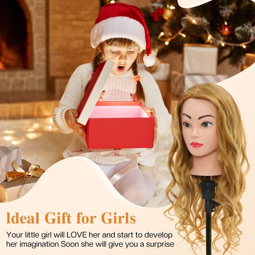 24'' 60% Real Hair Training Head Salon Hairdressing Mannequin Doll w/ Braid Set - Picture 2 of 11