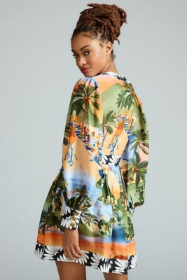 farm rio carioca mini dress Off-White Carioca Posters Midi Dress FARM Rio