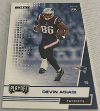 2020 Panini Playoff Football Devin Asiasi New England Patriots Goal Line Blue RC