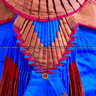 BLUE RED 40 Inch Pant Length Bharatanatyam Copper Zari Dance Costume | Art  silk | eBay
