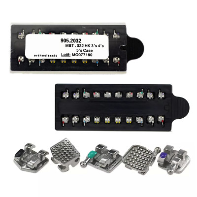 Brackets Orthodontiques Métalliques Mini MBT - Slot 022, Avec Crochets 345, Pour Dentiste