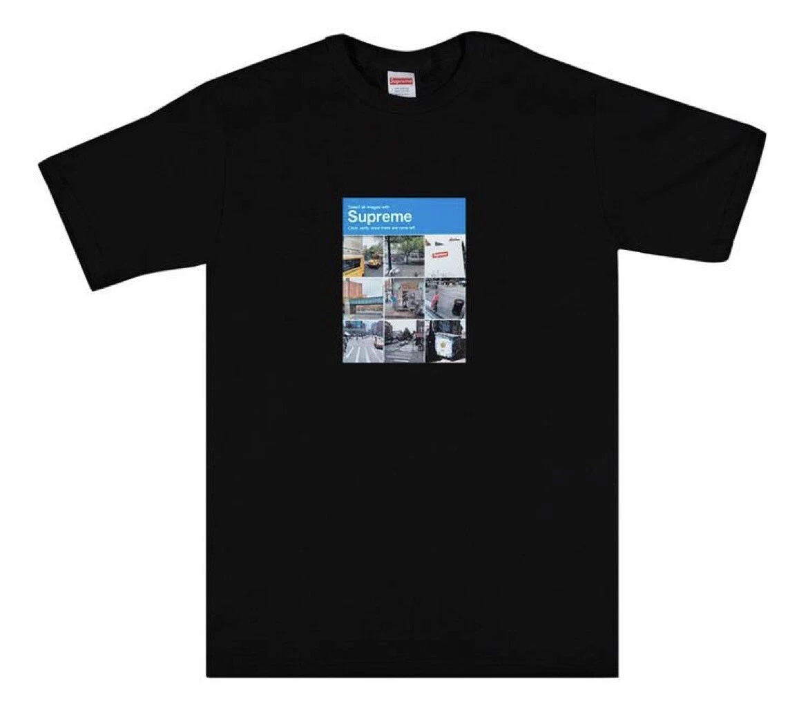 Grand T shirt noir Supreme « Verify »