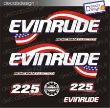 Adesivi motore marino fuoribordo Evinrude 225 cv ficht ram h.o. gommone barca