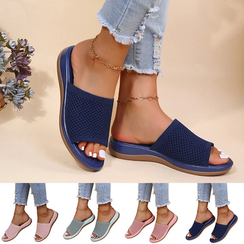 Damen Flats Damen Slipper Mode Pantoletten Pantoletten Sommer Strand Sandalen Gr. - Bild 2 von 44