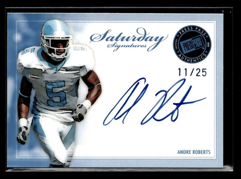 2010 Press Pass Legends Andre Roberts Blue Saturday Signatures Auto /25 JX9924
