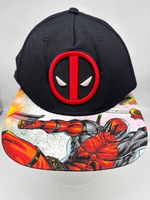 Deadpool Marvel Cap BaseBall Cap Hat Snapback Black Embroidered
