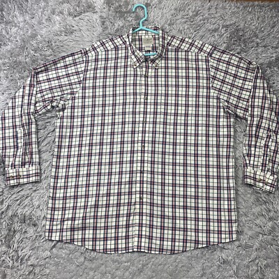L.L. Bean 2XL Reg  Plaid Long-Sleeve Cotton Button-Down Shirt Traditional Fit