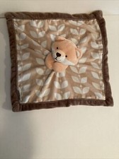 Carter's Fox Lovey Security Blanket Peach Brown Leaves Woodland 13 Square