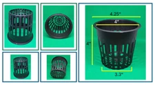 (5-Pack) 4" Hydroponics Net Mesh Cups Pots Basket