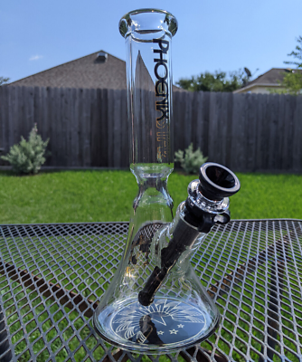 #ad #ad Glass Beaker Water Pipe Phoenix 10quot; inch 14.4mm Black v2 $48.77