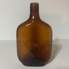 Vintage Amber Full Pint George Washington Screw Cap Whiskey Bottle