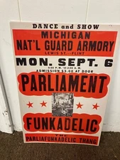 Parliament Funkadelic Flint Michagan 1971 Cardstock Concert Poster 12x18