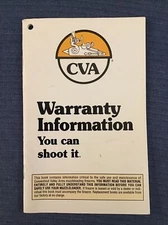 Original CVA Connecticut Valley Arms Muzzleloader Warranty Info Book dated 1992