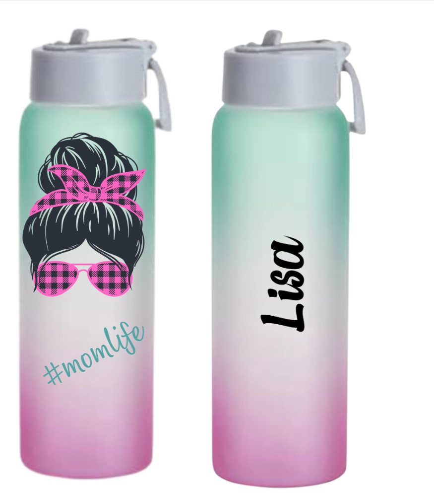 32 Oz Glass Water Bottle With Straw | #Mom Life | Glass Bott