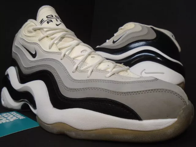 2008 NIKE AIR ZOOM FLIGHT 96 JASON KIDD PENNY 1 WHITE BLACK GREY