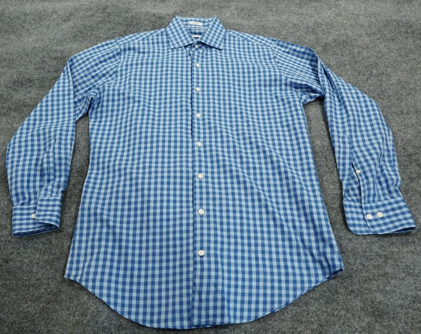 Peter Millar Shirt Mens M Medium Blue Check Long Sleeve Casual Preppy Cotton