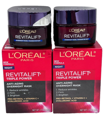 L'Oreal Revitalift Triple Power Anti-Aging Overnight Mask  1.7oz- Set of 2