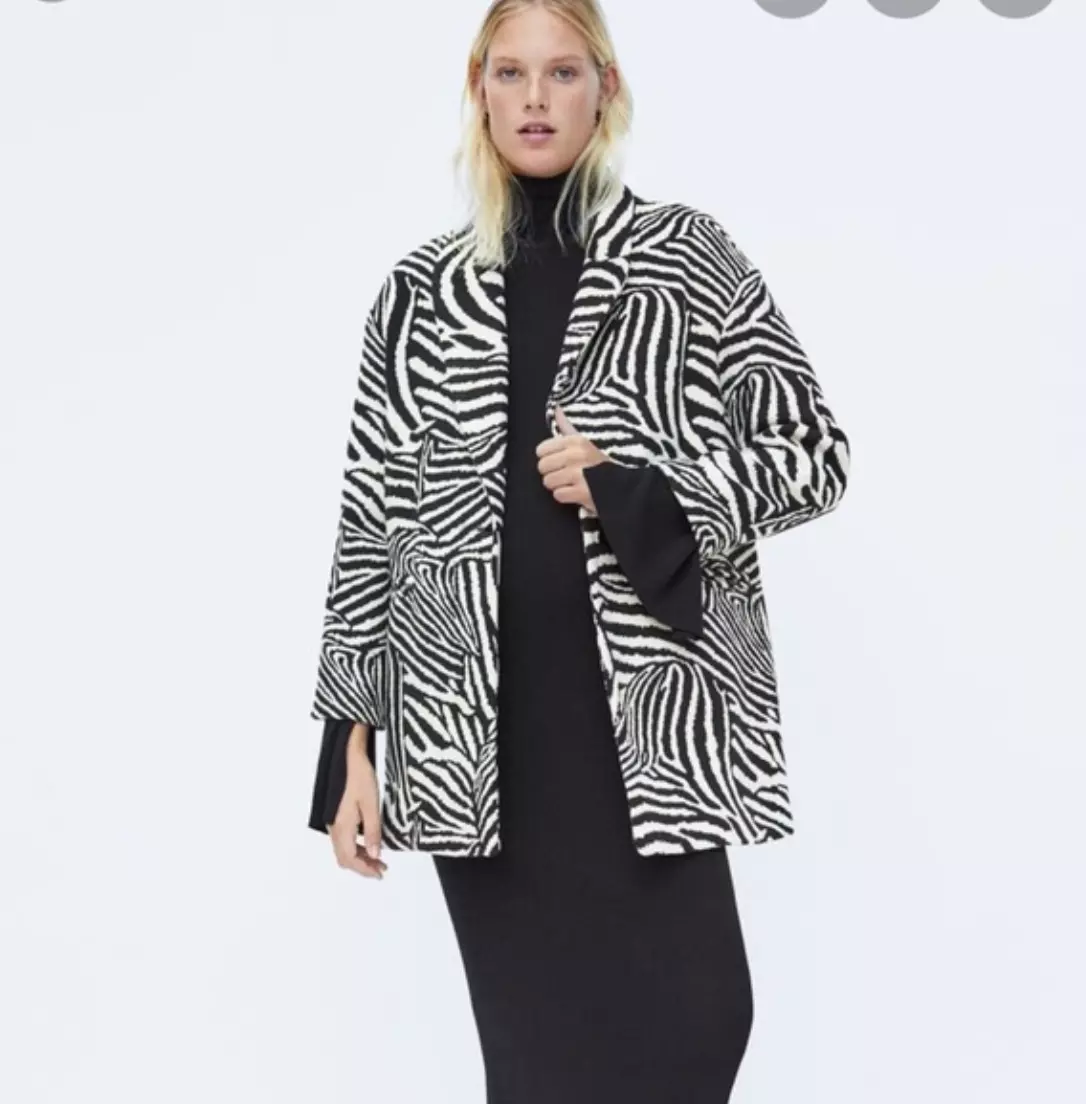 Zara zebra clearance coat