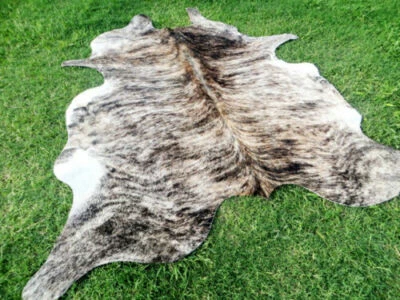 PROINLEATHER MAKE OFFER !! LARGE BRINDLE GRAY Cowhide Rug natural Cowhides Cow Hide Skin RT