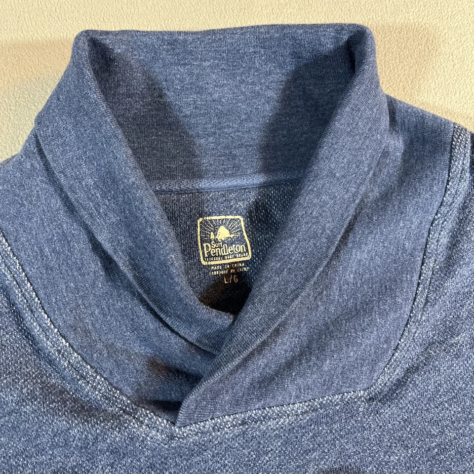 Pendleton Surf Sweatshirt Men's Size L Shawl Collar Pullover Beach Fleece Blue - Image 2 of 4