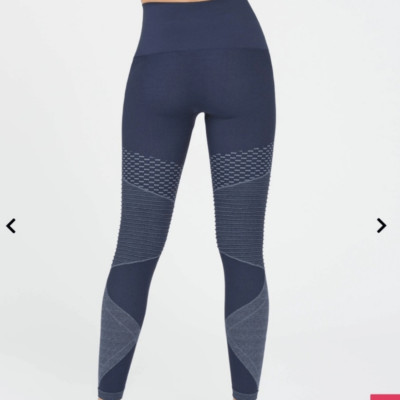 Spanx Look At Me Know Seamless Moto Leggings Indigo Sky Size Medium