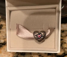 NEW Disney Cruise Line Logo Heart Red Mickey Pandora Silver Charm