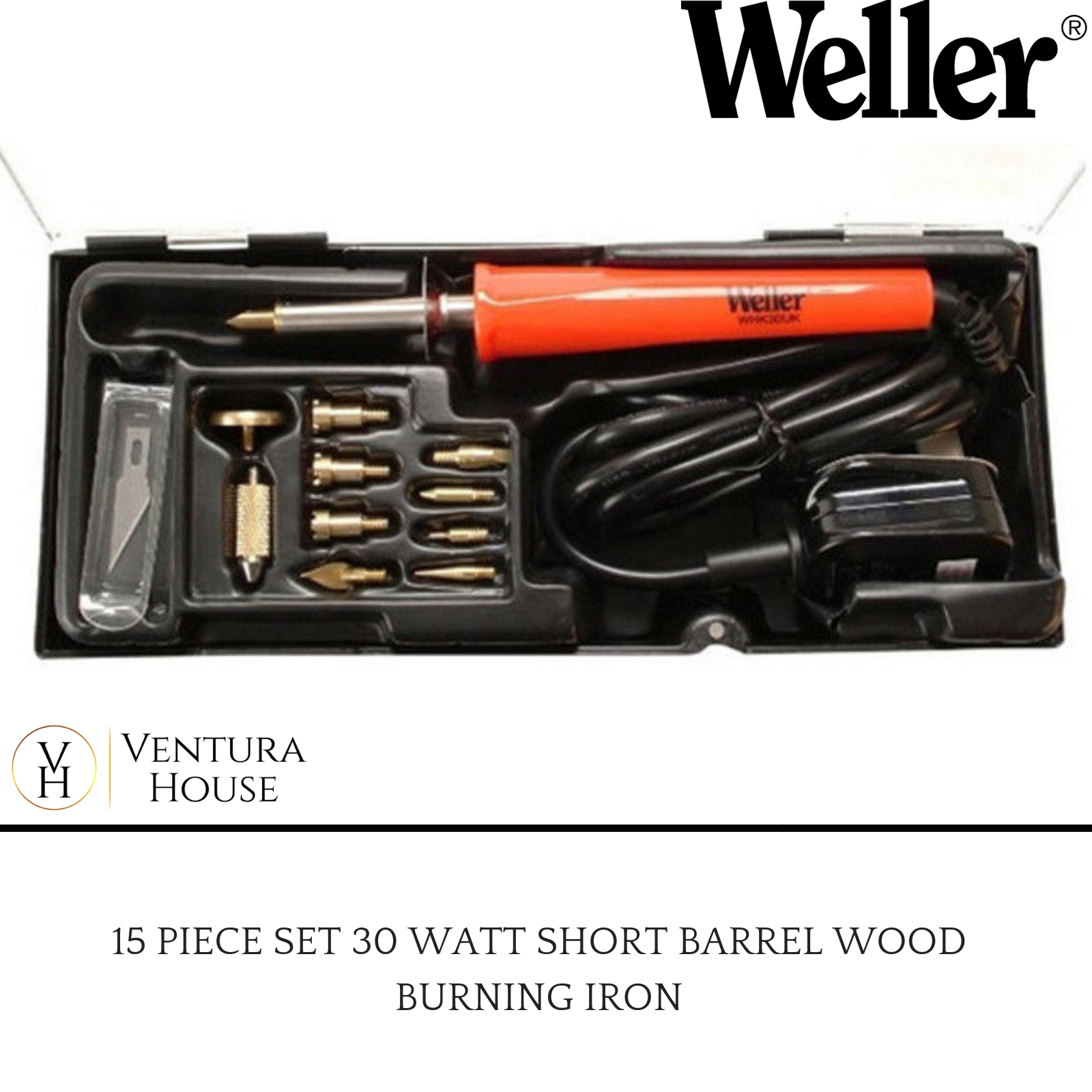 Weller Wood Burning and Hobby Kit 15 Piece Pyrography Craft Art Tool