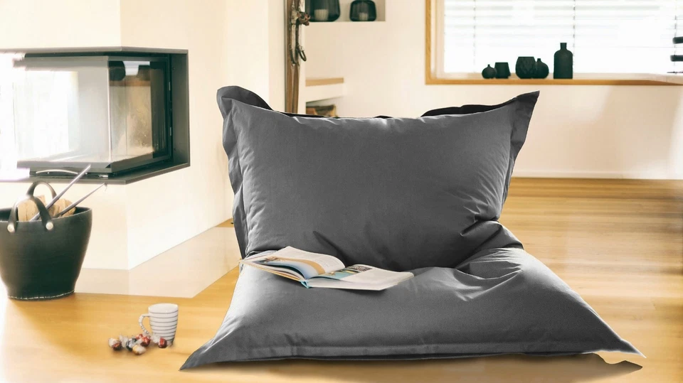 KiNZLER Sitz Sack Kissen MESO 100% Polyester dunkelgrau 100x140x10 cm - Bild 2 von 2