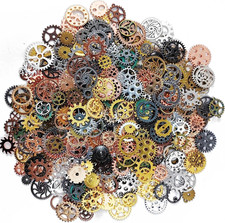 210 Gram Antique Steampunk Gear, Mix Steampunk Wheel Alloy Gear Pendants