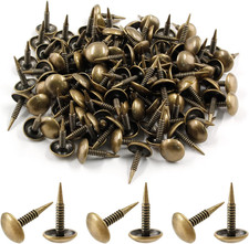 Bivethoi 120 Pcs Bronze Upholstery Tacks, Vintage round Head Metal Thumb Tacks T